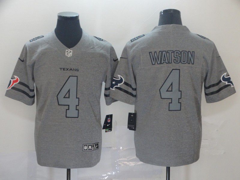 Men Houston Texans 4 Watson Grey Retro Nike NFL Jerseys